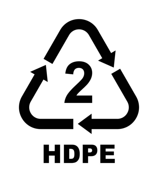 Símbolos Reciclagem Para Plástico Ilustração Ícone Vetor Hdpe —  Vetores de Stock