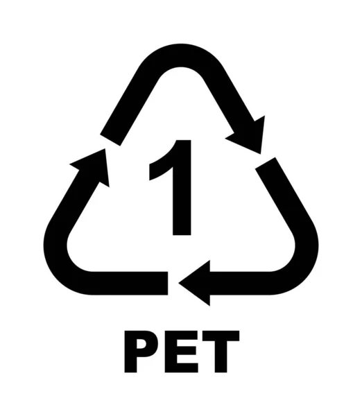 Újrahasznosító Szimbólumok Műanyag Vektorikon Illusztráció Pet — Stock Vector