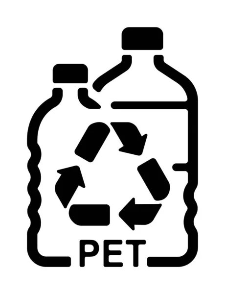 Símbolos Reciclagem Para Plástico Ilustração Ícone Vetor Garrafa Plástica —  Vetores de Stock