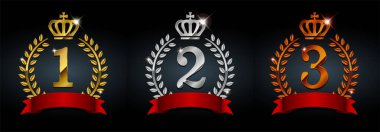 Madalya ikonu resim seti (Altın, Gümüş, Bronz)