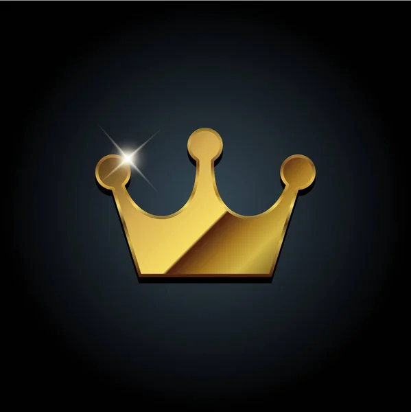 Golden Metalic Crown Icon Illustration — 스톡 벡터