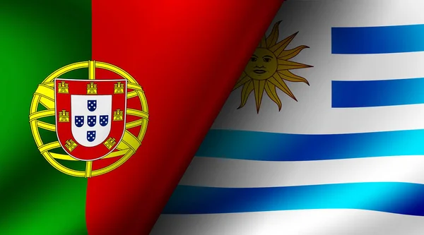 Ποδόσφαιρο 2022 Ομαδικές Κάρτες Αγώνα Στάδιο Πορτογαλία Ουρουγουάη — Φωτογραφία Αρχείου