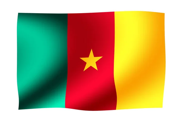 Ondeando Bandera Nacional Ilustración Jalá Camerún —  Fotos de Stock