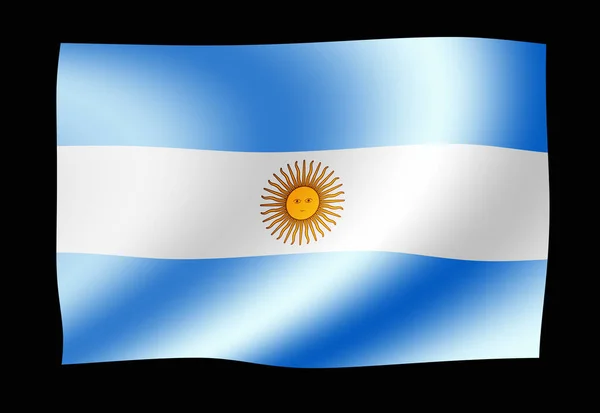 Wuivende Nationale Vlag Illustratie Argentinië — Stockfoto