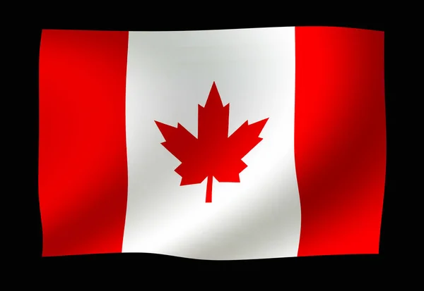Sventolando Bandiera Nazionale Illustrazione Ascar Canada — Foto Stock