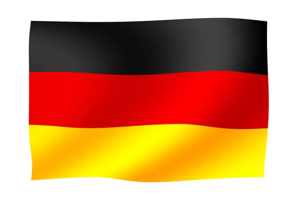 Κυματιστή Εθνική Σημαία Γερμανία — Φωτογραφία Αρχείου