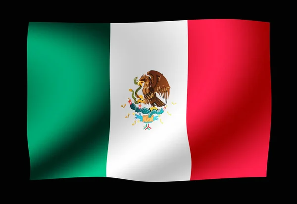 Viftar Nationell Flagga Illustration Mexiko — Stockfoto