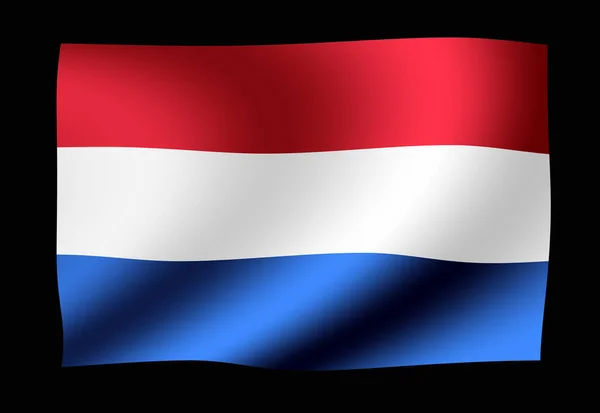 Vlnění Národní Vlajky Ilustrace Nizozemsko — Stock fotografie