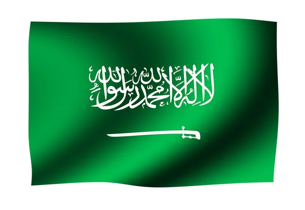 Das Schwenken Der Nationalflagge Saudi Arabien — Stockfoto