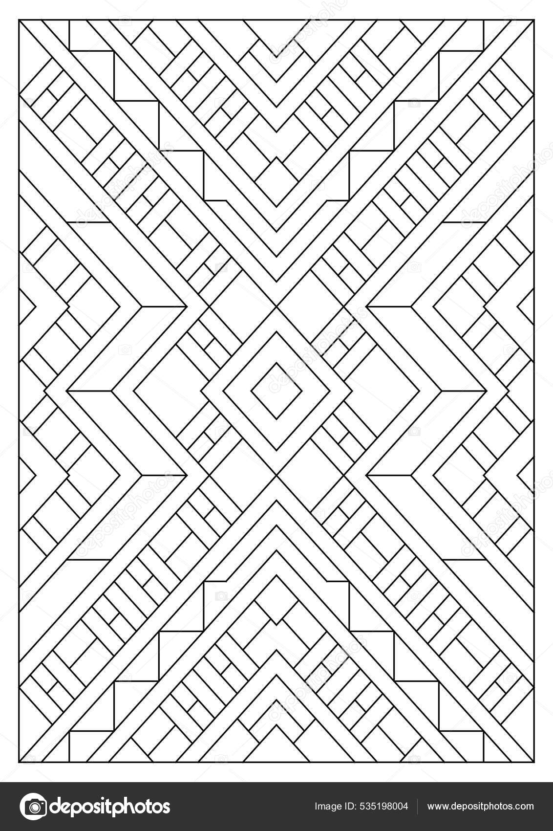 Portrait Páginas Para Colorear Para Adultos Ilustración Abstracta Estilo  Line Vector de stock #535198004 de ©VectorAri, image size:1132x1700