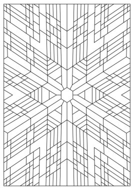 Yetişkinler için portre boyama sayfaları. Çizgi Sanatı tarzında soyut illüstrasyon. Altıgen geometrik bileşim. Siyah ve beyaz desenler. EPS8. Renk- # 378