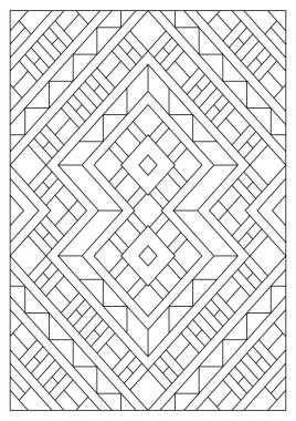 Yetişkinler için portre boyama sayfaları. Çizgi Sanatı tarzında soyut illüstrasyon. Geometrik bileşim. Siyah ve beyaz desenler. EPS8. Renk- # 368