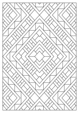 Yetişkinler için portre boyama sayfaları. Çizgi Sanatı tarzında soyut illüstrasyon. Geometrik bileşim. Siyah ve beyaz desenler. EPS8. Renk- # 367