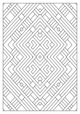 Yetişkinler için portre boyama sayfaları. Çizgi Sanatı tarzında soyut illüstrasyon. Geometrik bileşim. Siyah ve beyaz desenler. EPS8. Renk- # 365