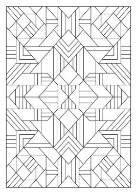 Yetişkinler için portre boyama sayfaları. Soyut illüstrasyon. Geometrik bileşim. Siyah ve beyaz desenler. EPS8 dosyası. Renk- # 339.