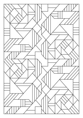 Yetişkinler için portre boyama sayfaları. Soyut illüstrasyon. Geometrik bileşim. Siyah ve beyaz desenler. EPS8 dosyası. Renk- # 339.