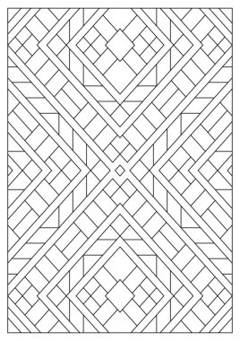 Yetişkinler için portre boyama sayfaları. Çizgi Sanatı tarzında soyut illüstrasyon. Geometrik bileşim. Siyah ve beyaz desenler. EPS8. Renk- # 371