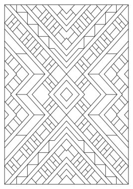 Yetişkinler için portre boyama sayfaları. Çizgi Sanatı tarzında soyut illüstrasyon. Geometrik bileşim. Siyah ve beyaz desenler. EPS8. Renk- # 369