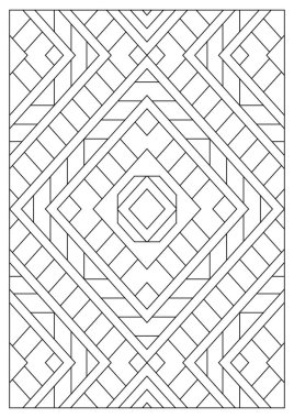 Yetişkinler için portre boyama sayfaları. Çizgi Sanatı tarzında soyut illüstrasyon. Geometrik bileşim. Siyah ve beyaz desenler. EPS8. Renk- # 370