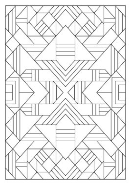 Yetişkinler için portre boyama sayfaları. Soyut illüstrasyon. Geometrik bileşim. Siyah ve beyaz desenler. EPS8 dosyası. Renk- # 339.