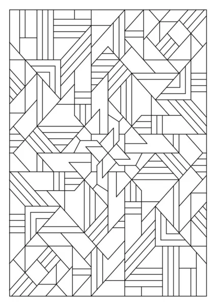 Yetişkinler için portre boyama sayfaları. Soyut illüstrasyon. Geometrik bileşim. Siyah ve beyaz desenler. EPS8 dosyası. Renk- # 339.