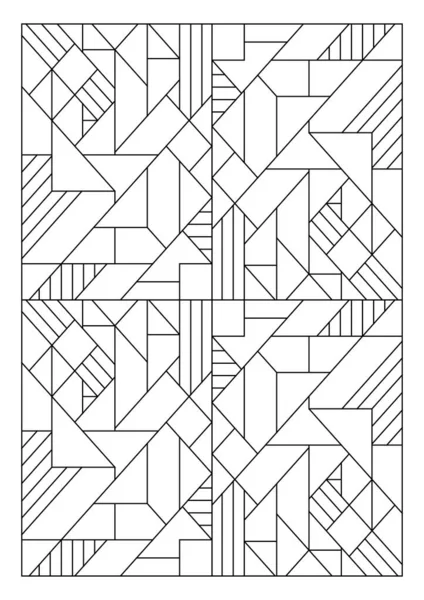 Yetişkinler için portre boyama sayfaları. Soyut illüstrasyon. Geometrik bileşim. Siyah ve beyaz desenler. EPS8 dosyası. Renk- # 340