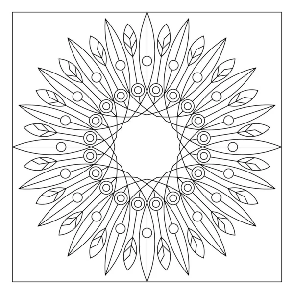 Mandala Arte Simple Para Colorear Páginas Para Adultos Composición Circular — Archivo Imágenes Vectoriales