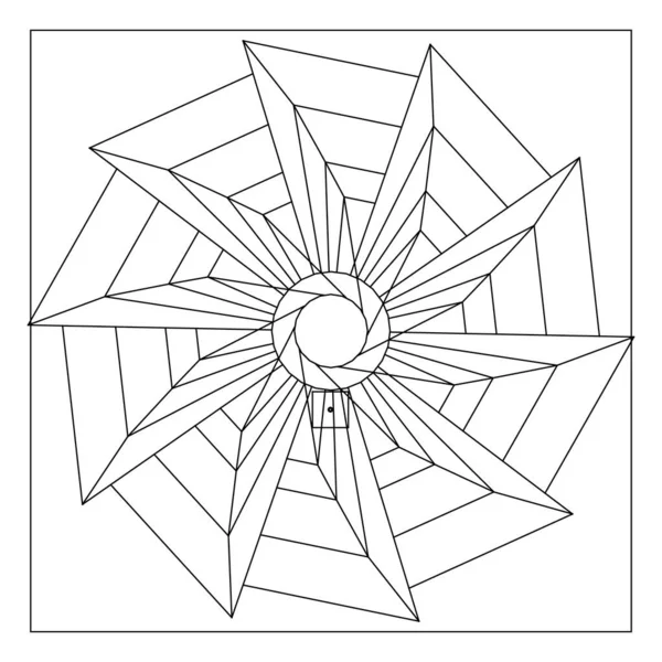 만다라는 노인을 페이지 정사각형 형태의 삼각형 모양의 대칭이다 Eps8 파일의 — 스톡 벡터
