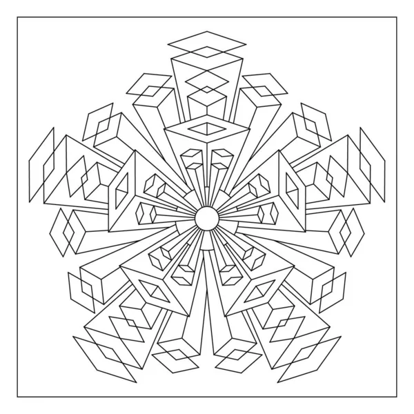Einfache Mandala Designs Farbe Einfache Malvorlagen Für Senioren Fünfeckige Sternzeichnung — Stockvektor