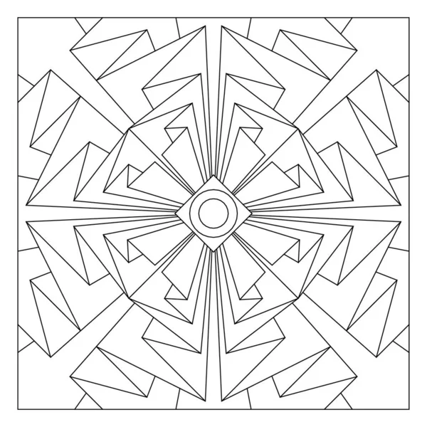 Yaşlılar ve yetişkinler için kolay boyama sayfaları. Döşeme deseni tasarımı. Kiremit kare şeklinde çizilen kağıdın 8 katlı döner simetrisinin bileşimi. EPS8 dosyası. 312 numara.