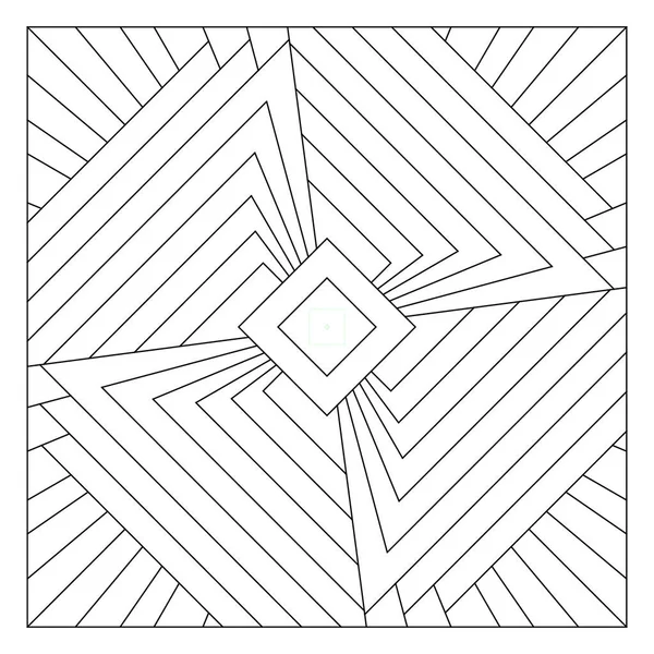 Yaşlılar ve yetişkinler için kolay boyama sayfaları. Döşeme deseni tasarımı. Kiremit kare formunda kağıt çarşafların çeşitli şekillerindeki 4 katlı dönme simetrisinin bileşimi. EPS8 dosyası. 320 numara.