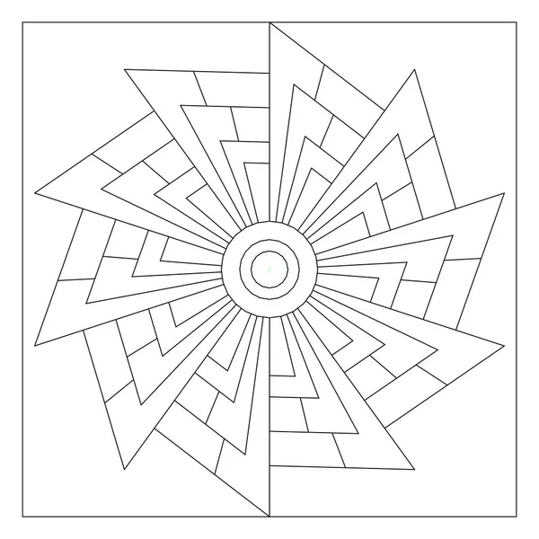 Простий Дизайн Мандали Кольору Легкі Розмальовки Літніх Людей Склад Складок — стоковий вектор