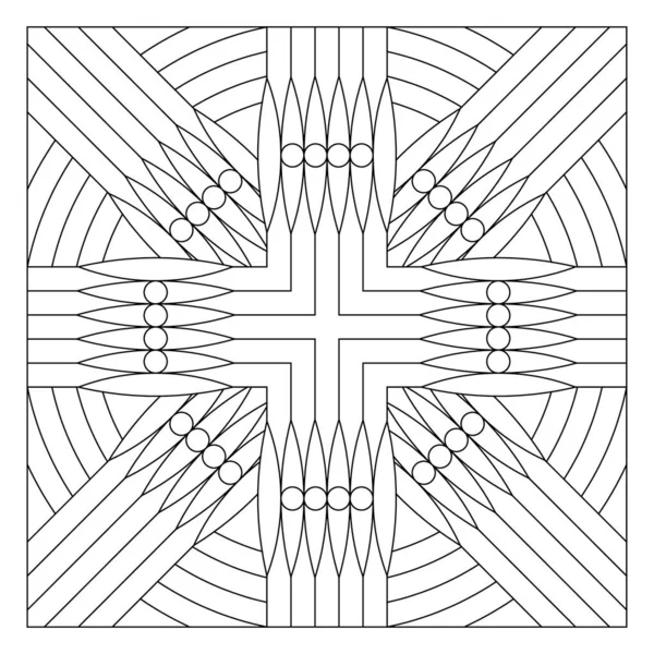 Diseño Patrón Azulejo Disposición Pliegues Simetría Rotacional Intersección Superposición Líneas — Vector de stock