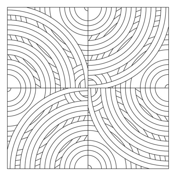 Döşeme deseni tasarımı. Kesişen ve kesişen dairelerin 4 kopyasının düzenlenmesi. Doku, yüzey elementi ve # 297 boyası için uygun. EPS8.