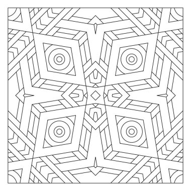 Döşeme deseni tasarımı. Kesişen ve üst üste binen elmasların ve dairelerin bileşimi. Doku, yüzey elementi ve # 295 boyası için uygun. EPS8.