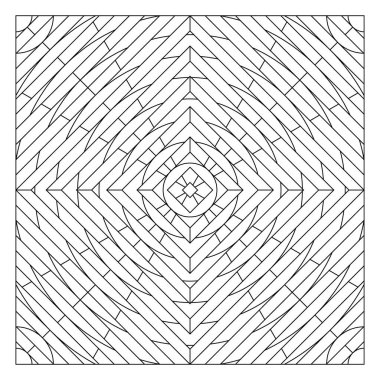 Döşeme deseni tasarımı. Kesişen ve üst üste binen elmasların ve dairelerin bileşimi. Doku, yüzey elementi ve # 294 EPS8 renklendirmesi için uygun.