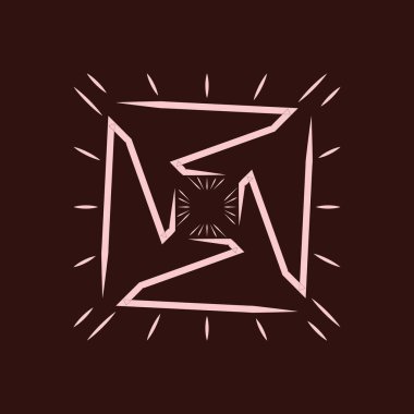 Mektup logosu tasarımı. Dikdörtgen şeklindeki N ve N harflerinin 4 kopyasının düzenlenmesi. EPS8 dosyası.