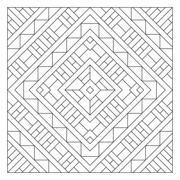 Easy Coloring Pages Seniors Adults Tile Pattern Design Composition Intersecting — 图库矢量图片