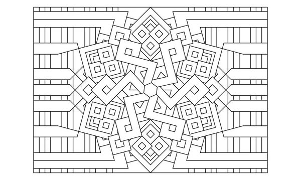 大人のための風景着色ページ 229背景に縞模様のバリエーションのある六角形曼荼羅の彩色ページ Eps8ファイル拡張子 — ストックベクタ