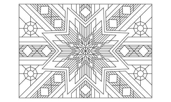 Yetişkinler için manzara boyama sayfaları. Renklendirme - # 231 Renklendirme Sayfası sekizgen mandalanın arka planda çizgili ve kare desenli varyasyonları var. EPS8 dosyası.