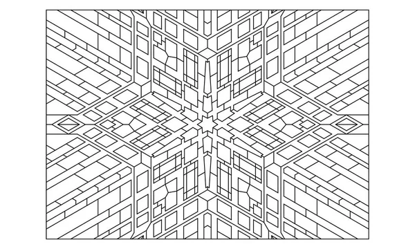 Пейзаж Раскраски Страниц Взрослых Раскрашивание 332 Раскраска Страницы Шестиугольной Мандалы — стоковый вектор
