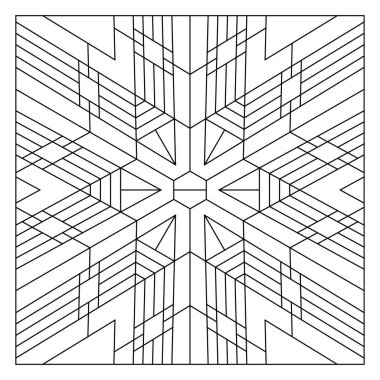 Yetişkinler için eğlenceli boyama sayfaları. Renk- # 263. Altıgen geometrik soyut çizgilerin ya da kurdelelerin döşeme deseni bileşimi. EPS8 dosyası.