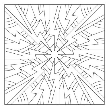 Yaşlılar için kolay boyama sayfaları. Döşeme deseni tasarımı. 8 'li kutup dizisi ya da 8' li yıldırımın her köşesinde daireler olan dairesel bir şekilde düzenlenmesi. EPS8. 278 numara..