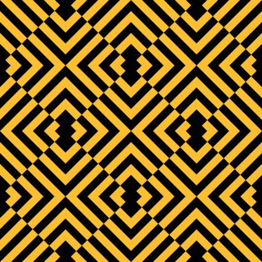 Soyut kare kiremit deseninin geometrik arkaplan deseni, spektra sarı ve siyaha boyanmış üç boyutlu illüzyon detayı desen elemanları ve yüzey tasarımı için uygundur. EPS8 vektörü.