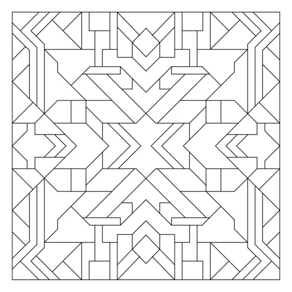 Kare çerçeve. Çizgi Sanatı tarzında sanat deco süsü. Soyut geometrik karalama çizimi. EPS8 'de stres önleyici boyama kitabı sayfası. 417 numara.