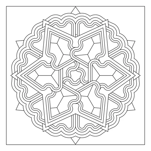 Mandala deseni altıgen şeklinde. Yetişkinler için boyama sayfası. Dijital detoks için uygun. EPS8 #445