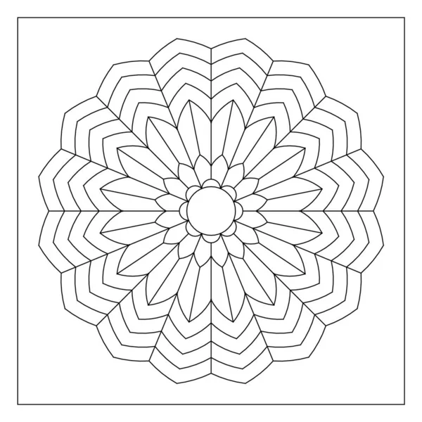 Обычный Цветок Мандалы Простые Раскраски Страниц Взрослых Восьмерка 455 — стоковый вектор