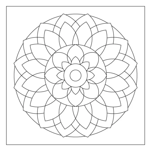 Basit mandala çiçeği. Yetişkinler için kolay boyama sayfaları. EPS8. 456 numara.