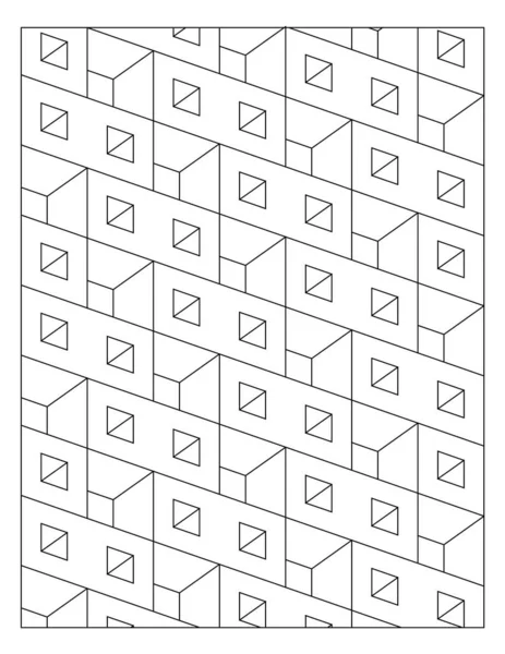 Modello Disegno Impilamento Scatole Forate Pagine Colorare Facili Adulti Disintossicazione — Vettoriale Stock