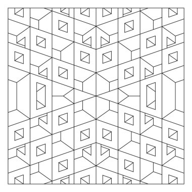 İçi boş küplerin çizimi dört yönde baş aşağı duruyor. Basit boyama sayfaları. Mimari fantezi. Dijital detoks. EPS8 #472